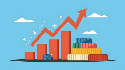 Import tariffs increase concept with digital elements.