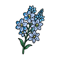 Illustration of forget me not flowers forgetmenot floral design botanical art vector image drawing