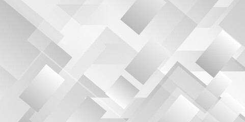 Fototapeta premium White and gray overlap triangle geometric technology pattern. minimal rectangle randomly arranged white lines transparent web square background layers. overlapping presentation design.