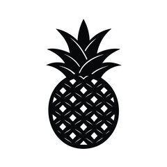 Obraz premium Elegant black and white pineapple vector illustration isolated on white background