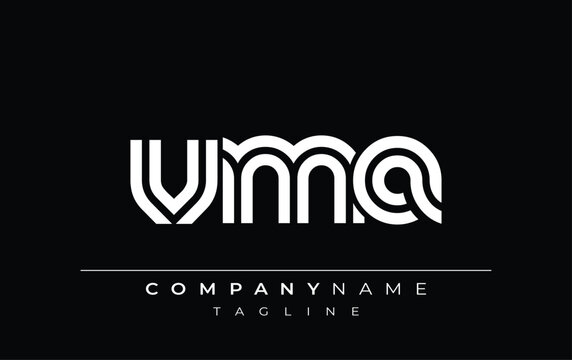 VMA Creative Unique Modern Letter Logo Design. Stylized logo featuring a unique letter design, presenting abstract minimalist aesthetics and modern appeal.