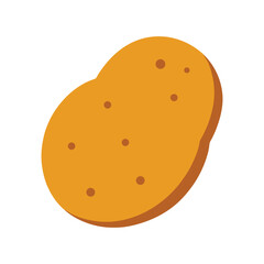 Simple vector illustration of a golden brown potato on a white background