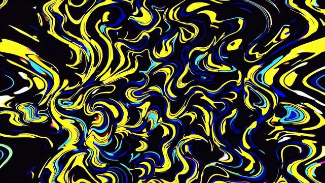 Experience mesmerizing abstract fire inspired textures blue yellow orange flowing curves creating surreal waves light dark artistic backdrop