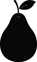 realistic green pear fruit on white background