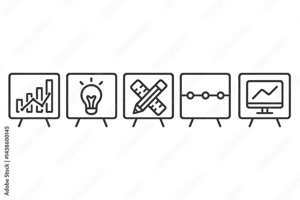 Poster visual representation of growth strategies and creative ideas for business presentations in modern d