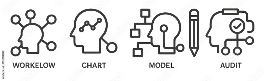 Leinwandbilder Visual representation of workflow, chart, model, and audit concepts in a modern design suitable for presentations and educational purposes