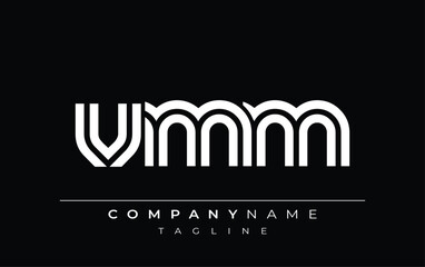 VMM Creative Unique Modern Letter Logo Design. Stylized logo featuring a unique letter design, presenting abstract minimalist aesthetics and modern appeal.