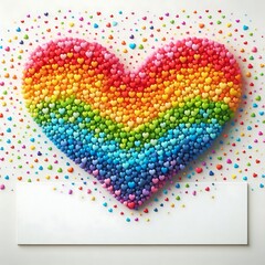 Realistic Image of Colorful Heart Symbol with 3D Beads for World Kindness Week