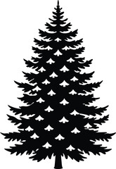 realistic pine tree under snow on white background.eps