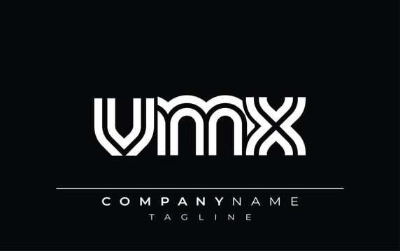 VMX Creative Unique Modern Letter Logo Design. Stylized logo featuring a unique letter design, presenting abstract minimalist aesthetics and modern appeal.