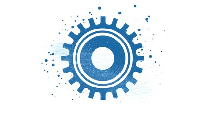 Detailed Gear Rotation Graphic with Grainy Textured Overlay for Professional Use