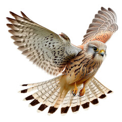 Obraz premium Common Kestrel in Dynamic Flight on Transparent Background