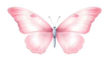 Pastel Pink Butterfly Isolated on White Background for Nature-themed Designs