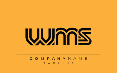 WMS Creative Unique Modern Letter Logo Design. Stylized logo featuring a unique letter design, presenting abstract minimalist aesthetics and modern appeal.