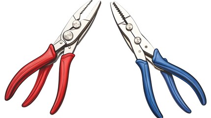 Vivid Red and Blue Players Collect On Field Watercolor Illustration for Sports Event Promotion