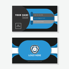 Creative Business Card with QR Code and Social Icons.