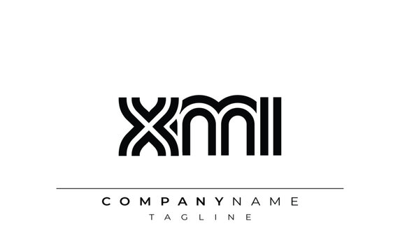 XMI Creative Unique Modern Letter Logo Design. Stylized logo featuring a unique letter design, presenting abstract minimalist aesthetics and modern appeal.