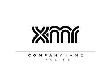 XMR Creative Unique Modern Letter Logo Design. Stylized logo featuring a unique letter design, presenting abstract minimalist aesthetics and modern appeal.