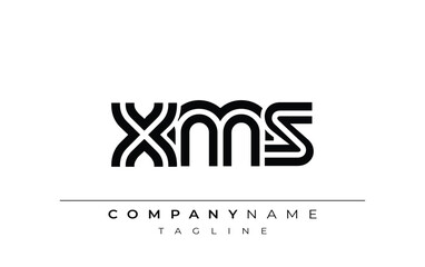 XMS Creative Unique Modern Letter Logo Design. Stylized logo featuring a unique letter design, presenting abstract minimalist aesthetics and modern appeal.