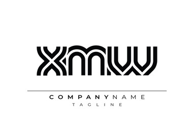 XMW Creative Unique Modern Letter Logo Design. Stylized logo featuring a unique letter design, presenting abstract minimalist aesthetics and modern appeal.