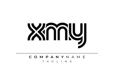 XMY Creative Unique Modern Letter Logo Design. Stylized logo featuring a unique letter design, presenting abstract minimalist aesthetics and modern appeal.