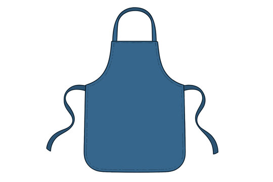 Blue apron design on a white background perfect for cooking, baking, or crafting activities at home or in a workshop