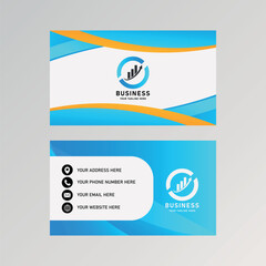 Creative Curved Blue Business Card