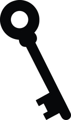 simple key icon in black on white
