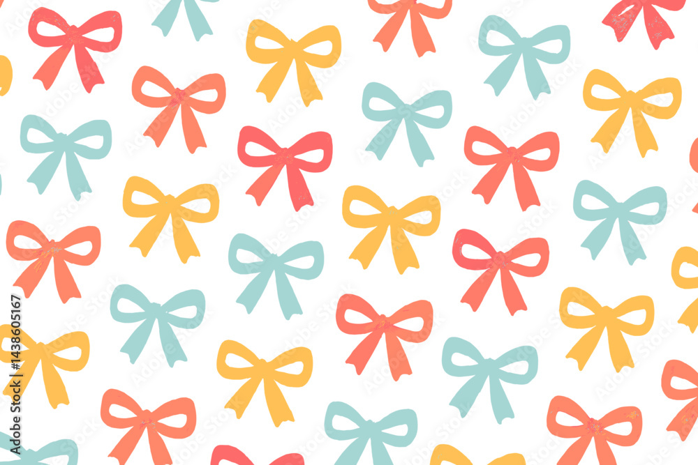 Aufkleber Colorful ribbon bows pattern creating a cheerful and festive atmosphere for various occasions and events