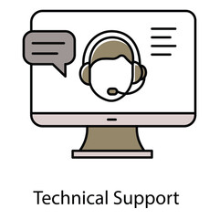 Technical Support Vector Icon for Help Desk Services, Troubleshooting Assistance, and Client Care Solutions