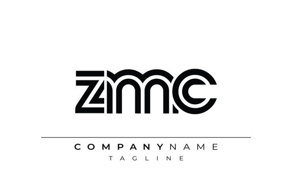 ZMC Creative Unique Modern Letter Logo Design. Stylized logo featuring a unique letter design, presenting abstract minimalist aesthetics and modern appeal.