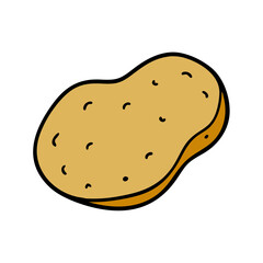 Isolated cartoon potato vector illustration for food design and agricultural concepts and art projects
