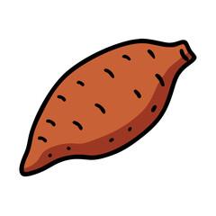 Isolated sweet potato vector illustration for healthy eating and cooking ingredient concept design