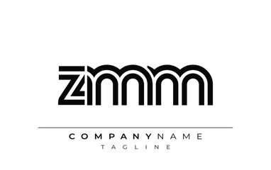 ZMM Creative Unique Modern Letter Logo Design. Stylized logo featuring a unique letter design, presenting abstract minimalist aesthetics and modern appeal.