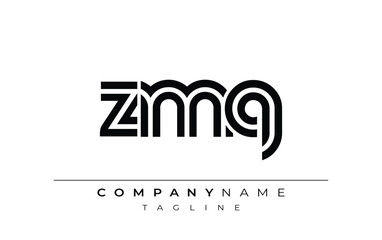 ZMQ Creative Unique Modern Letter Logo Design. Stylized logo featuring a unique letter design, presenting abstract minimalist aesthetics and modern appeal.