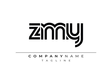 ZMY Creative Unique Modern Letter Logo Design. Stylized logo featuring a unique letter design, presenting abstract minimalist aesthetics and modern appeal.