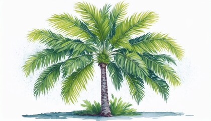 Fototapeta premium watercolor painting of palm tree isolated on white background