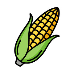 Illustration of fresh corn on the cob vector graphic design for agriculture and food markets