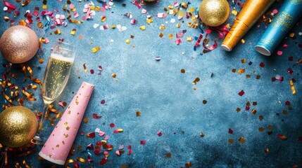A party confetti background with celebration vibes and bright streamers