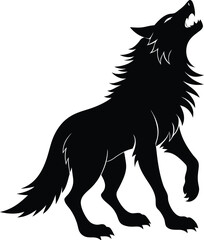 simple werewolf silhouette howling