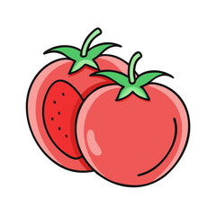 Fresh red tomatoes illustration vector graphic design for healthy eating and cooking ideas