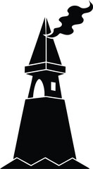 simple wizard tower with smoke