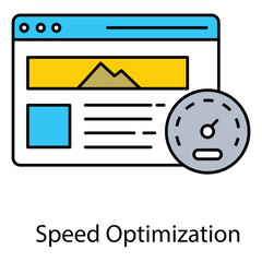 Speed Optimization Vector Icon for Fast Loading Websites, Technical SEO Audit, and Page Performance Boost
