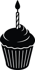 single cupcake with candle