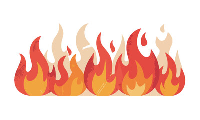 Design a modern flat vector illustration featuring of stylized flame icons, easily editable 