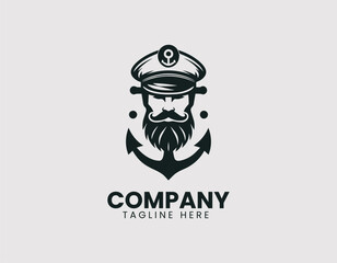 Fototapeta premium Captain Hat Vector Logo