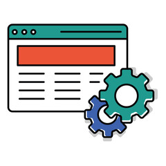 Website Optimization Vector Icon Representing SEO Techniques, Web Speed, User Experience, and Mobile Compatibility