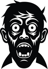 single zombie face icon