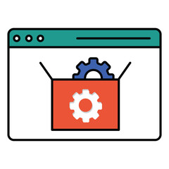 SEO Package Vector Icon Illustrating Website SEO Strategy, Digital Marketing Solutions, and Performance Tracking