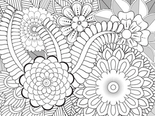 PrintFlowers Coloring Pages For Adules